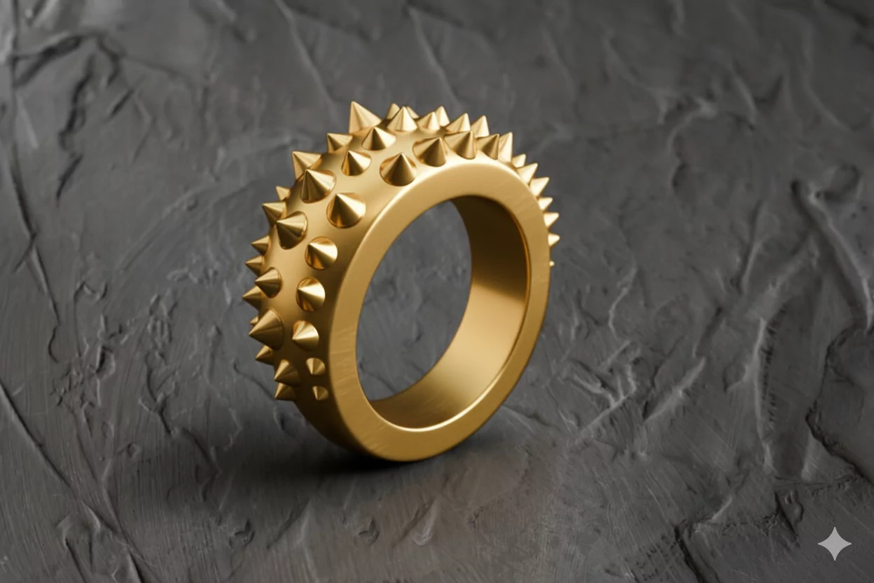 Cock Crown Glans Big Spiked Ring erotic jewelry JewelryRider Cock Crown Glans Big Spiked Ring - Image 2