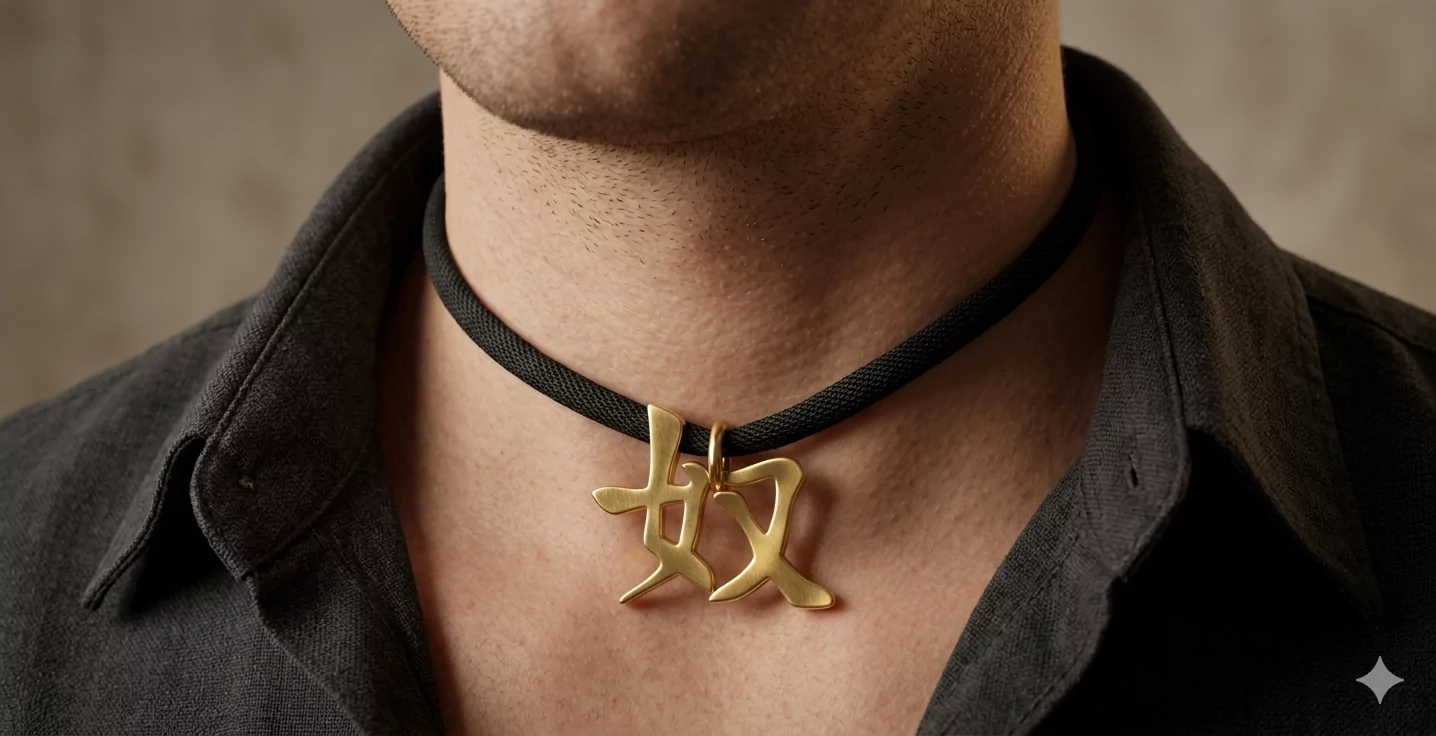 Japanese Kanji Character Slave pendant - Image 4